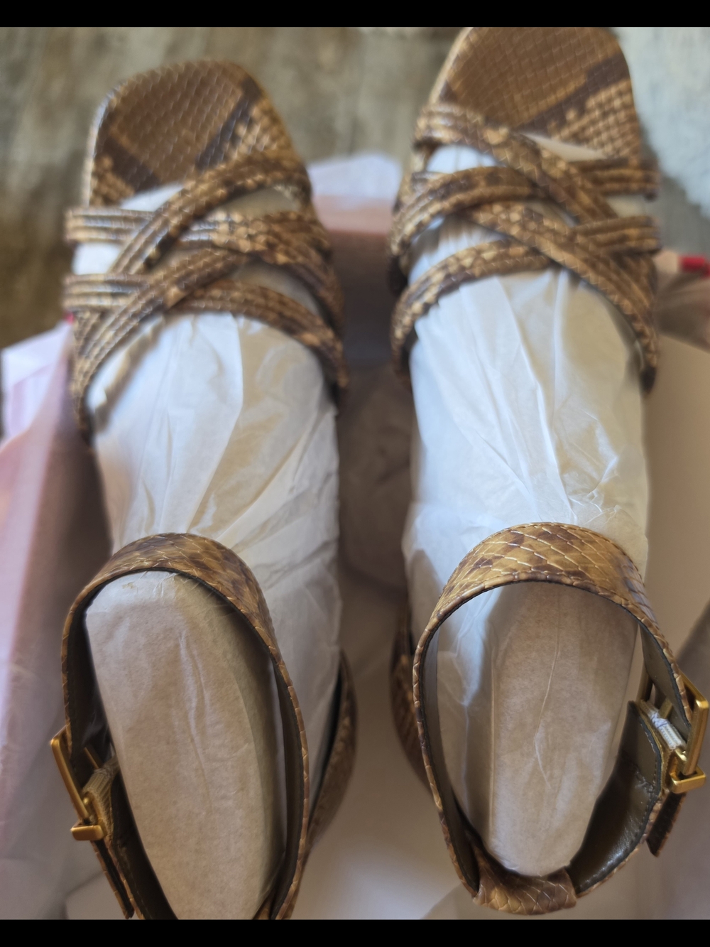 Vince Camuto Brown Woven Strap Women’s Wedges Size 41.5